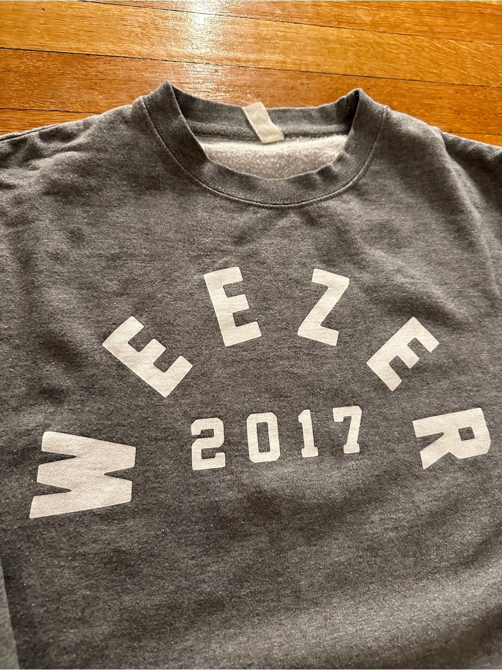 Weezer 2017 UK Men's Dark Gray Pullover Sweatshirt size L official merch 22x29 - Picture 4 of 4